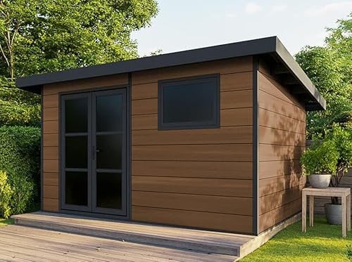 Direct ABRIS Abri de Jardin Composite Alma - 11m2 Brun - Cabane - Cabanon de Jardin - Bois Composite - WPC - Atelier - Abri Velo