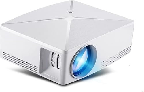 LED HD Projector WIFI Portable USB Home Theater Projector (Color : C80UP-White, Size : 19 x 16 x 7 cm)