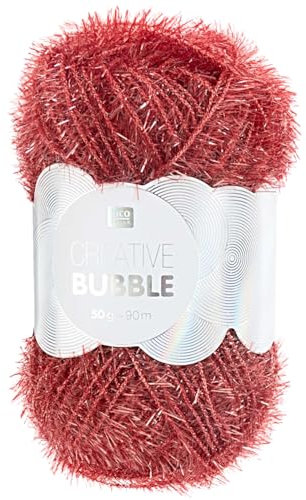 Frida's Wollhaus Rico Design 50 g Creative Bubble Schwammgarn Wolle Stricken Häkeln 57 Farben (034 | Beere)