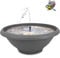 XL Solarbrunnen Set für draußen 50 cm Schale grau - Dekoschale und Schwimmende Solar Springbrunnen Fontäne als Outdoor Wasserspiel - Außen Gartenbrunnen als Balkon Vogeltränke, Garten Vogelbad