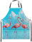 Homewish Flamingo Kochschürze 3D Tropische Flamingo Schürze, Wildlife Ozean Küche Schürze Öl Proof Hawaiian Sommer Cool Thema Chef Schürze
