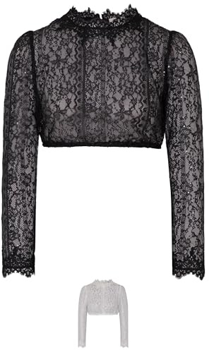 Spieth & Wensky Ermelina Dirndlbluse Trachtenbluse Trachtenmode Schwarz 46/3XL