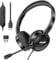 PANDER Cuffie con microfono, cuffie USB cablate con microfono per PC, cuffie per computer con microfono a cancellazione del rumore, cuffie USB/USB-C con microfono per lavoro, ufficio, lezioni online,