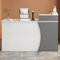 Empfangstheke Moderner Geschwungener Theke Empfangstheke Modern L Form, Empfangstresen Mit AbschließBaren Schubladen, Für Firmenhallen, Hotelrezeptionen, Bekleidungsgeschäften(Gray b,80cm/31.4in)