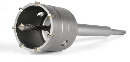 BINOTA 60 mm Scie Cloche Béton Pro SDS-Plus | Carbure de tungstène – Queue 220 mm – Foret cruciforme – Perçage à sec béton, brique, pierre, maçonnerie