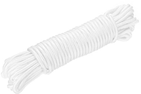 sourcing map Corde tressée en polypropylène - 45 m - 12 mm - Pour intérieur et extérieur - Pour intérieur et extérieur - Blanc