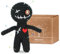 WenmthG Funny Voodoo Puppe mit Nadeln Groß 12CM Büro Geschenk für Kollegen Kollegin Freunde, Lustige Geschenke Voodoo Puppe zum Entspannen Stressabbau - Schwarz 1 Stück