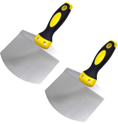 Cisolen 2 Piece Wallpaper Scraper Set Stainless Steel Paint Scrapers Tools Filling Putty Scraper Stripper Wall Scraper for Wallpaper Drywall DIY Decorating Paint Removal Painting Plaster Scraping