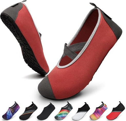 SAGUARO Scarpette Scoglio Uomo Donna Scarpe da Sport Acquatici Barefoot Scarpe da Piscina Spiaggia Canottaggio Mare Fiume Nuoto Surf Vela Calzini per Immersione, Mela Rossa, 46/47EU