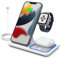 Wireless Charger, Foldable 3 in 1 Wireless Charger Stand for Apple Watch 9/8/7/6/SE/5/4/3/2, For Airpods Pro/3/2,Fast Charging Station for iPhone 16/15/14/13/12/11/XS/XR/X/8 (White)