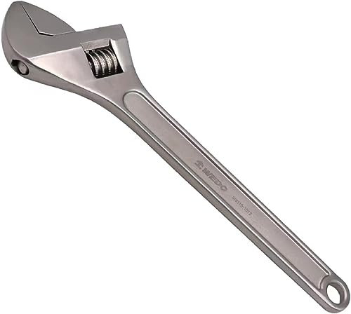 WEDO Stainless Steel Adjustable Wrench 100mm(4), Adjustable Spanner, Plumbing Wrench,Precision Milled Jaws for Max Gripping Power, Open max 13mm, Anti-Corrosion, Rust-Proof, DIN Standard, Die-Forged