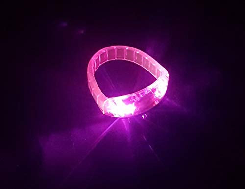 LP Divertissements Lot de 12 - Bracelet Lumineux LED Plat Rose