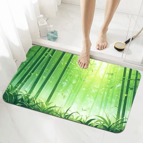 Tapis de Bain Antiderapant 140x200cm Bambou Tapis de Douche Sol Baignoire Super Absorbant, Séchage Rapide, Mince, Facile à Nettoyer, Lavables Rugs pour Sol de Salle de Bain Baignoire Cuisine WC 5-54