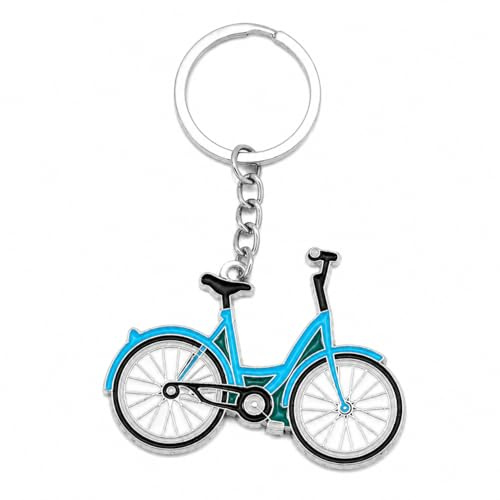 YIQPKUM Niedlich Zinklegierung Emaille Fahrrad Schlüsselanhänger Rad Schlüsselring Damen Geldbörse Auto Schlüssel Accessoire Anhänger Geschenk
