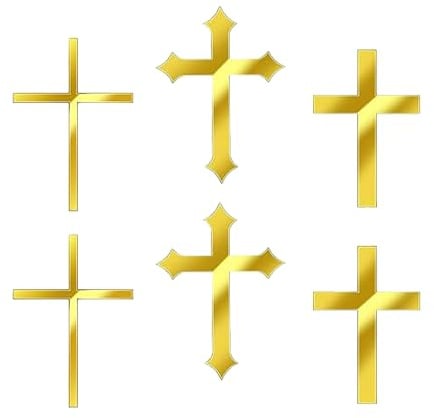 2Stück Kreuz Tortendeko Taufe, Acryl Personalisiert Firmung Tortendeko Kommunion Kreuz Gold, Mädchen Junge Konfirmation Cake Topper Kuchen Deko Erstkommunion,Für Geburtstag Hochzeit Tortenaufleger (6)