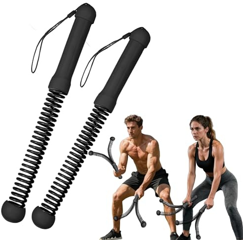 MOSHEEHDOR 2nd Gen Ropeless Battle Ropes for Home Gym, Heavy Duty Portable Cordless Battle Ropes with Integrated Spring (No Screws), Weighted Exercise Rope for Men & Women, HIIT Workout Equipment