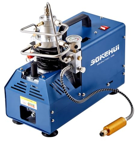 4500 PSI 300 Bar PCP Air Compressor Pump, High Pressure Electric Pump, 1800W, Manual Stop, for Scuba Tank, PCP Air Rifle, Diving Bottle and More