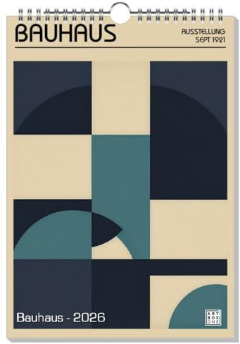 artboxONE Kalender 2026 Bauhaus Wandkalender A4 2026 Geometrie