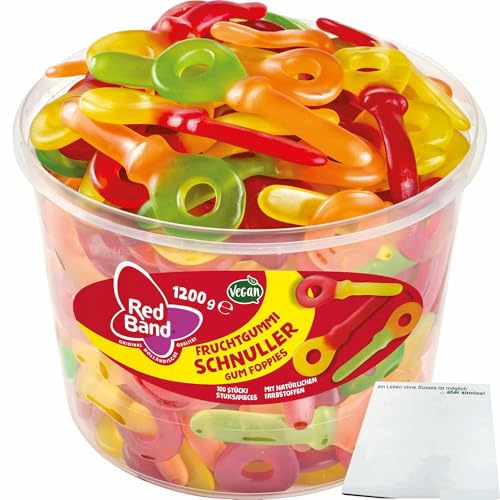 usy Bundle für Red Band Fruchtgummi Schnuller Gum Foppies (100Stk 1200g Runddose) + usy Block