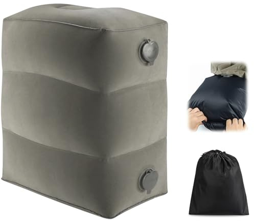 Reisekissen Flugzeug Aufblasbare Fußstütze Kissen für Reisen Auto & Zuhause & Büro Bandscheibenwürfel fußablage Schreibtisch für Langstrecke Travel Pillow Kinder Schlafen Faltbar Höhe Anpassen