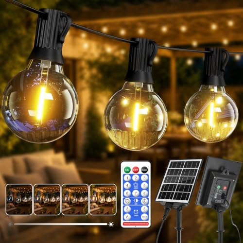 Hoteril Catena Luminosa Esterno Solare 15M Luci Da Esterno Giardino G40 | 19+2 Lampadine Luci Solari Da Giardino IP65 Impermeabili Luci Da Esterno 8 Modalità & Timer Per Balcone Gazebo Patii e Feste