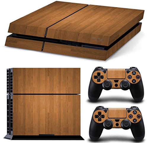 DOTBUY PS4 Skin Aufkleber Sticker Design Folie schützende Haut Schale für Sony Playstation 4 Konsole und 2 Dualshock Controller (Brown Wood)