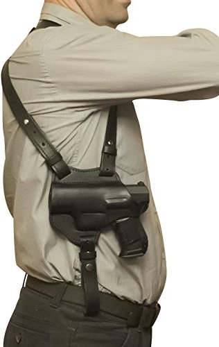 VlaMiTex Leder Schulter Holster für Glock 17 19 22 23 25 31 32 38 44 45 48 (S1Li - Links)