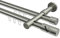 Interdeco Innenlauf Gardinenstange Edelstahl-Optik 2-läufig 20 mm Ø Prestige Zoena, 360 cm