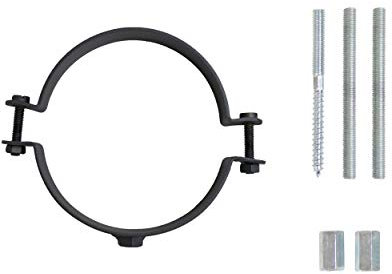 LANZZAS Ofenrohr Halter/Schellen-Set - für den Durchmesser Ø 150 mm - Farbe: schwarz - Rauchrohr Halterung