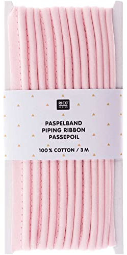 Rico Design Paspelband Schrägband 1.0 cm x 3.0 m Ganzjährig Waschbar 40°C 100% Baumwolle Rosa