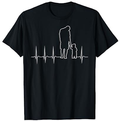 Vater Und Sohn Herzschlag EKG Frequenz Partnerlook Vatertag T-Shirt