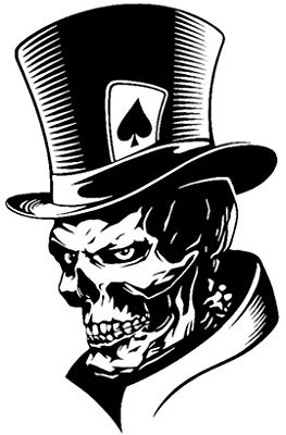 Xuniu 11.3x17.6cm Adesivo per Auto, Lovely Joker Skeleton Skull Carte da Gioco Car Styling