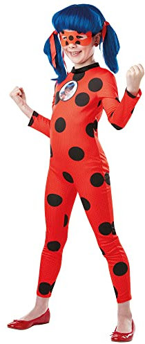 Rubie's Offizielles Miraculous Ladybug Deluxe Kinderkostüm und Augenmaske, Superheld, Kindergröße 9–10 Jahre Halloween