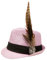 Alpenflüstern Strohhut Trachtenhut Fasanenfeder Hirsch (rosa-rosé) ADV128