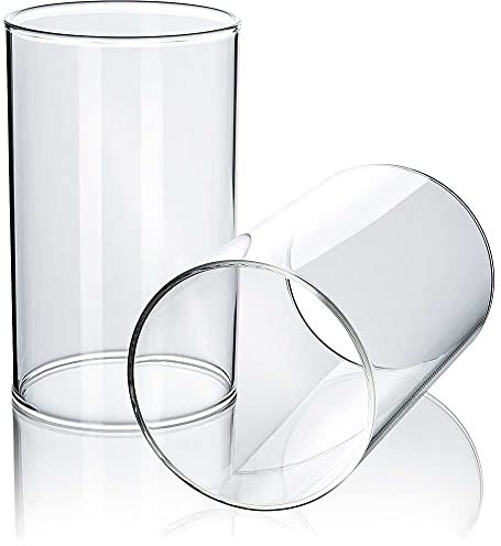 Tuuters 2er Set Windlichtgläser für Drinnen und Draußen aus Borosilikat-Glas – Ideal zum Verzieren (150 x Ø 90mm, Ohne Boden)