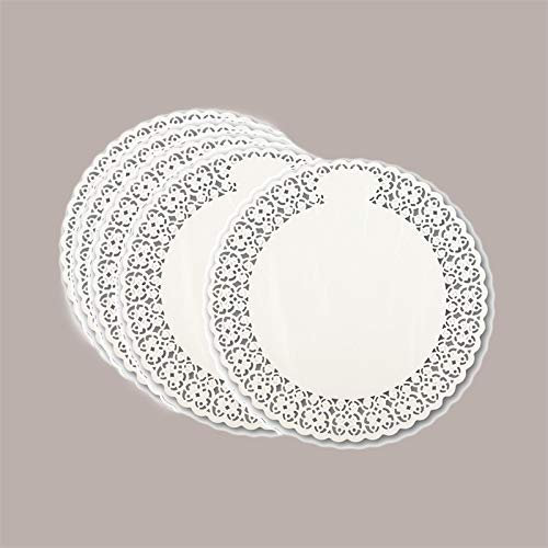 Lucgel Pizzi Centrini Sottotorta di Carta Bianchi Antigrasso Rotondi Dm300mm - 100 pezzi -