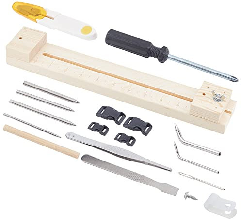 AHANDMAKER Verstellbarer Jig Bracelet Maker Holzrahmen, Armband Hersteller Fallschirmschnur Weben Flechten DIY Crafting Tool Kit, Flechten Weben Handwerkzeug, Holzsockel