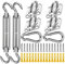 FZENeast Sonnensegel Befestigung Set, 304 Edelstahl Sonnensegel Spanner, Sonnensegel Halterung für Viereck und Dreieck Sonnensegel(40 Stück)