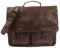 LECONI große Aktentasche Retro Look Collegetasche Unisex DIN A4 Arbeitstasche Damen & Herren Lehrertasche echtes Büffel-Leder Bürotasche Schultasche 39x30x12cm dunkeltaupe LE3030