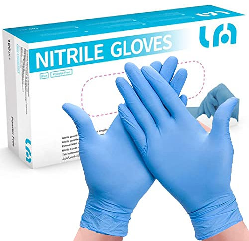 Lyncmed Guanti In Nitrile 100 Pezzi Blu Monouso Con Finitura Esterna Microruvida, Senza Polvere, Senza Lattice, Monouso Idoneo Al Contatto Alimentare, Estetista E Tutti Settori. (S (100pz))