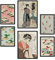 Nacnic-Set von 6 Poster von Japan. Sammlung von Platten mit ästhetischer Collage für Innendekoration. Größen A3 und A4. Mit schwarzem Rahmen.
