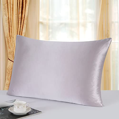 townssilk Both Side 100% 19mm Silk Pillowcase 50x75cm Size Natural mulberry silk Pillow Case Cover with Hidden Zipper Lilacpurple