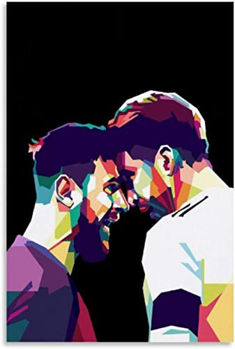 5D Diamant Painting Set FüR Erwachsene Und Kinder Lionel Messi Sergio Ramos Poster Fußball Fußball DIY Diamond Painting Kristall Strass Diamant Stickerei GemäLde 15.7x19.7(40x50cm) Kein Rahmen