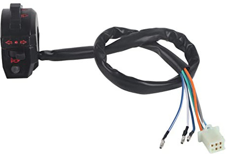 Tyenaza Motocicleta Manillar Interruptor, Interruptor de SeñAl de Giro para Motocicleta, Interruptor de Luz de Manillar de 12V y 7/8 Pulgadas, Interruptor de Izquierda Intermitente para Motocicleta