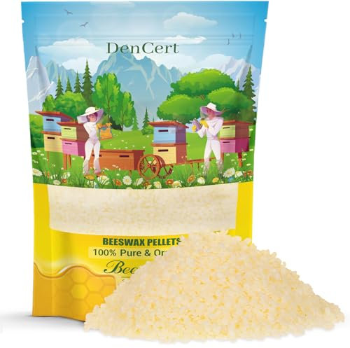 Bienenwachspellets, 1,4 kg, kosmetisches Bienenwachs, dreifach gefilterte Bienenwachspastillen für Kerzenherstellung, ideal für DIY-Projekte, Cremes, Lotionen, Lippenbalsam und Seifenherstellung (1,4