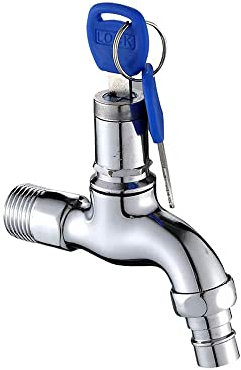 Außen-Diebstahl-Wasserhahn mit Sperrschlüssel-Wasserhahn, Wasserhahn-Schutz im Freien, Garten gegen Diebstahl, Schloss, sicher, abschließbar, mit 2 Schlüsseln, Haushalt im Freien, spart Wasser, verhin