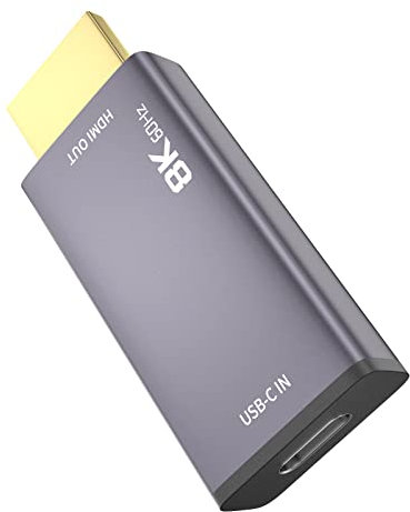 USB C to HDMI 2.1 Adapter, 8K@60Hz USB-C Female to HDMI Male Converter, Support 8K, 4K@120Hz 2K@240Hz HDR Type C Thunderbolt 3/4 Compatible for Steam Deck, MacBook, iPad Pro, Dell