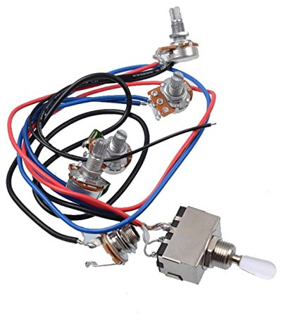 Guitar Prewired Harness 1 Set Wiring Harness Prewired 2v2t 3 Way Toggle Converter 500k Pots For Gibson Replacement Guitar (Color : White)