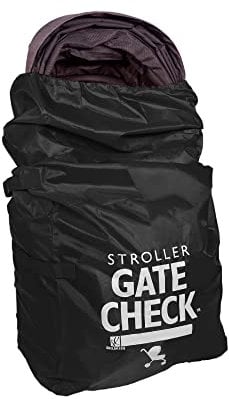 J.L. Childress Gate Check Tasche für Standard- und Doppel-Kinderwagen, Schwarz, Schwarz, Kompakt