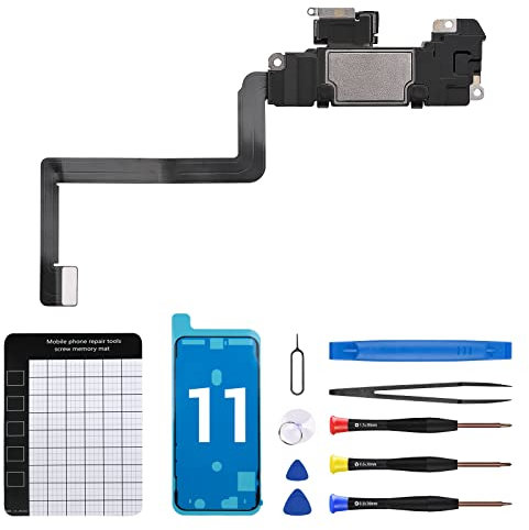Für iPhone 11 Ohrlautsprecher Ersatz-Reparaturset Neues Front-Ohrhörermodul mit Näherungssensor Umgebungslichtsensor Teil Flex Kabel Anschluss Fix Tools Kit für A2111 A2223 A2221